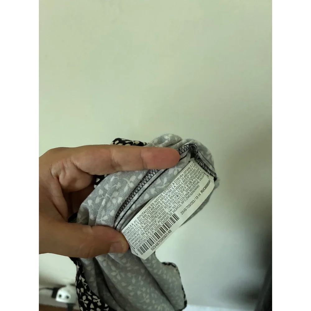 Zara Kids Girls Black White Floral Smocked Long Sleeve Dress Size 13-14‎ 164cm